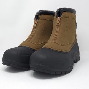 Nautica Tidewater Zip Winter Snow Boots Tan/Black Waterproof 3M Sz 8M